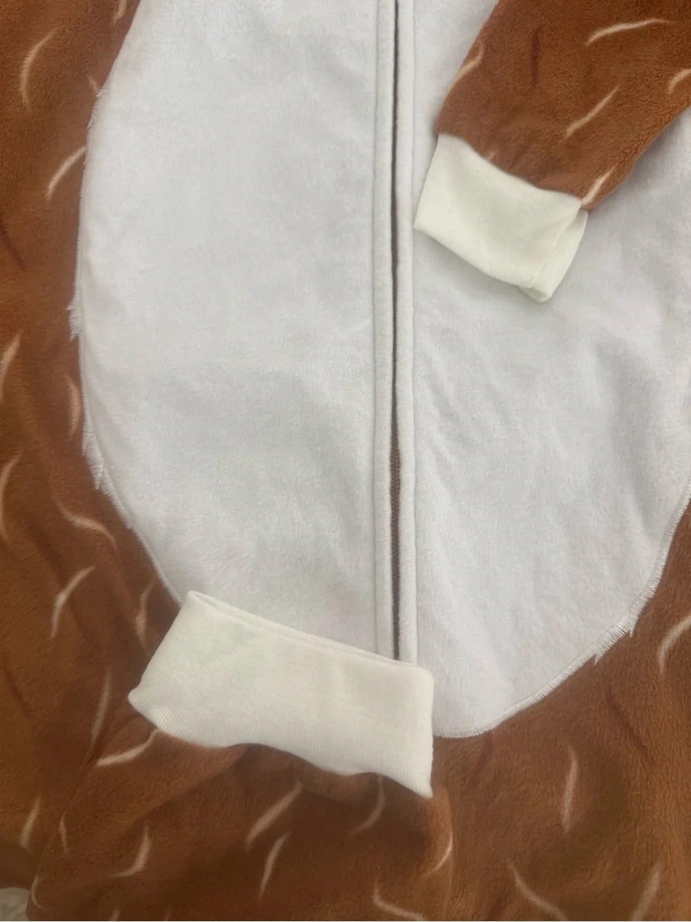 Kids Sloth One-Piece Pajama with Hood - Brown & White
